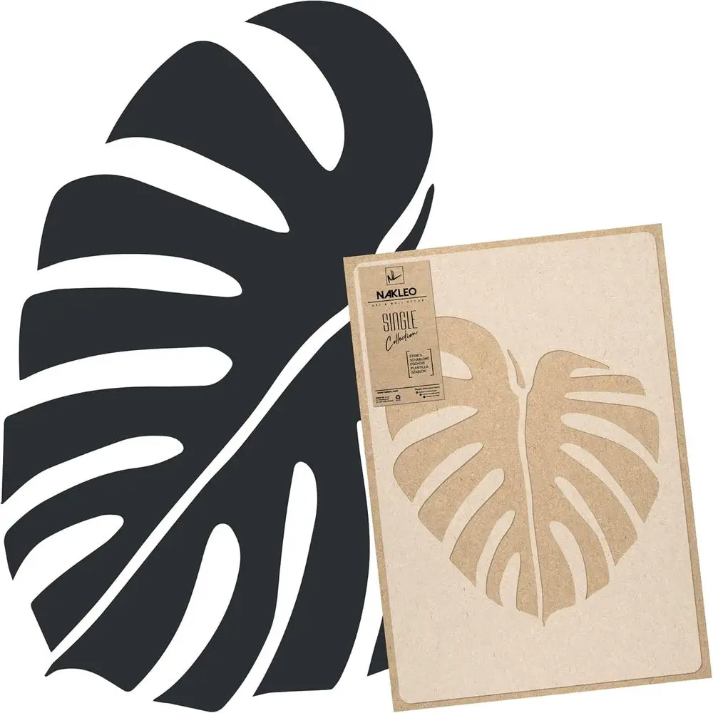 

Многоразовый пластиковый трафарет для стен - 43x64 см / 17x25 дюймов - Тропическая монстера Лейа 2 - Большой шаблон для росписи стен и DIY-проектов - a