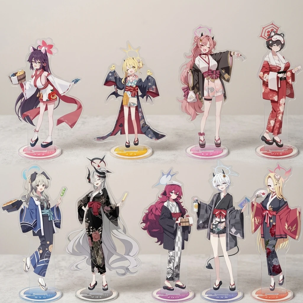 Blue Archive Kimono Theme Acrylic Stand, Cute Anime Girl Aru Mutsuki Figure Standee, Game Desk Decor, 2026 New Arrival Keychain