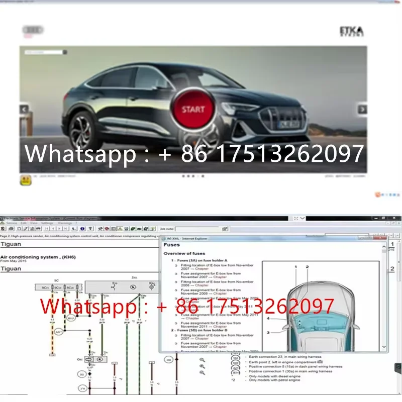 L'ultimo software Elsa win6.0+Etka8.3 per A-udi per il catalogo di parti elettroniche di veicoli di gruppo VW Video multilingue+installazione