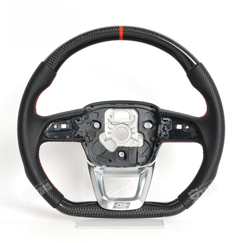 For Audi A3/A4/A5/A6/Q5/Q6/Q7/Q8 (2010-2021) Carbon Fiber Steering Wheel (Modification Replacement Part)