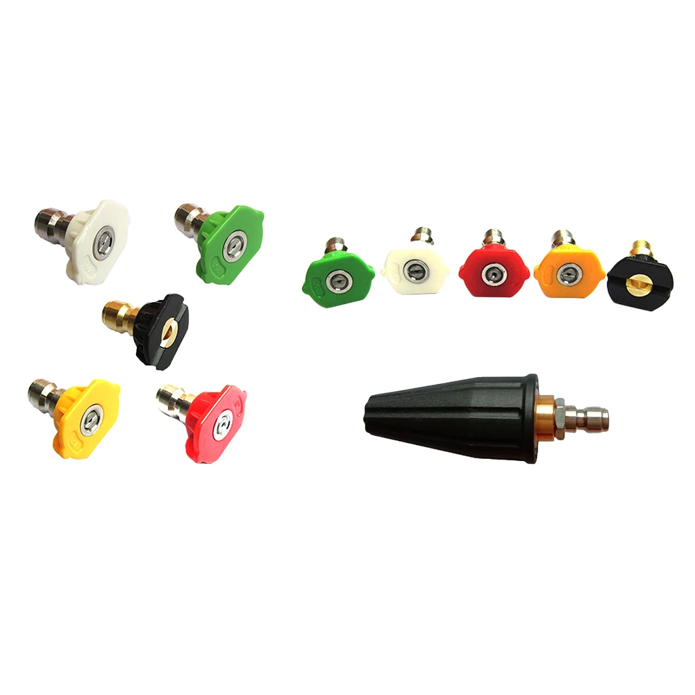 

5/6pcs High-Pressure Jet Nozzle Kit Multiple Degrees 4000 PSI Spray Jet Clean Nozzle Quick Connect Nozzle Car Wash Accessories