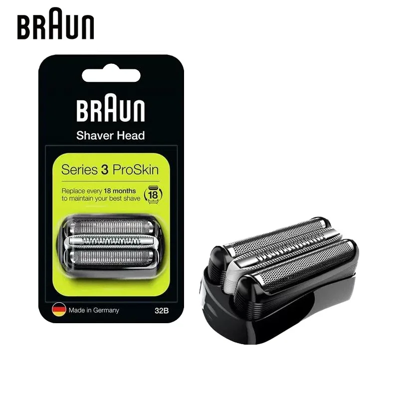 Braun 32B Shaver Head Foil Cutter Head Replacement Part for Braun Electric Razor Series 3 3000s 3010s 3040s 3050cc 3070cc