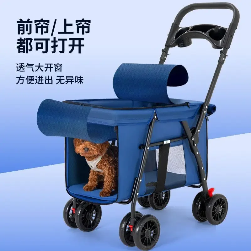 Pet Stroller for Dogs and Cats Lightweight Foldable and Detachable Outdoor Pet Stroller for Walking Dog and Detachable Basket