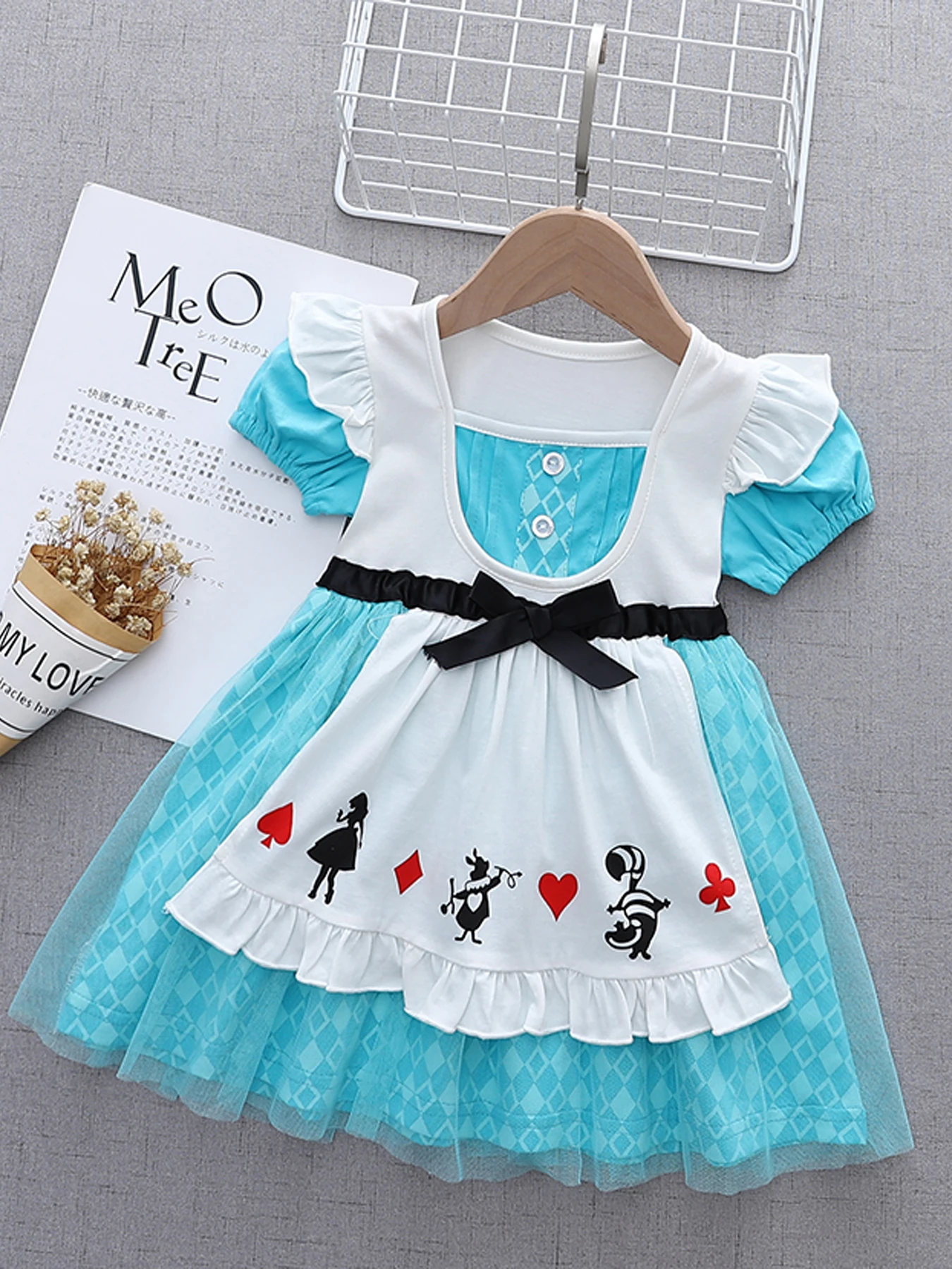 Alice Princess Tulle Dress Halloween Fancy Party Costume Summer Outfits for Baby Toddler Little Girls 6 Months to Size