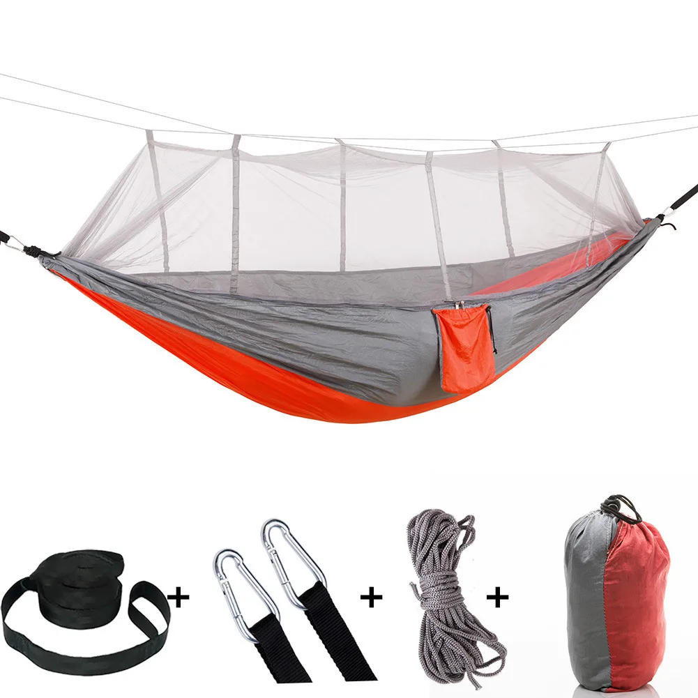 CX mosquito net hammock Outdoor mosquito repellent camping hammock with mosquito net, encrypted mesh nylon hammock