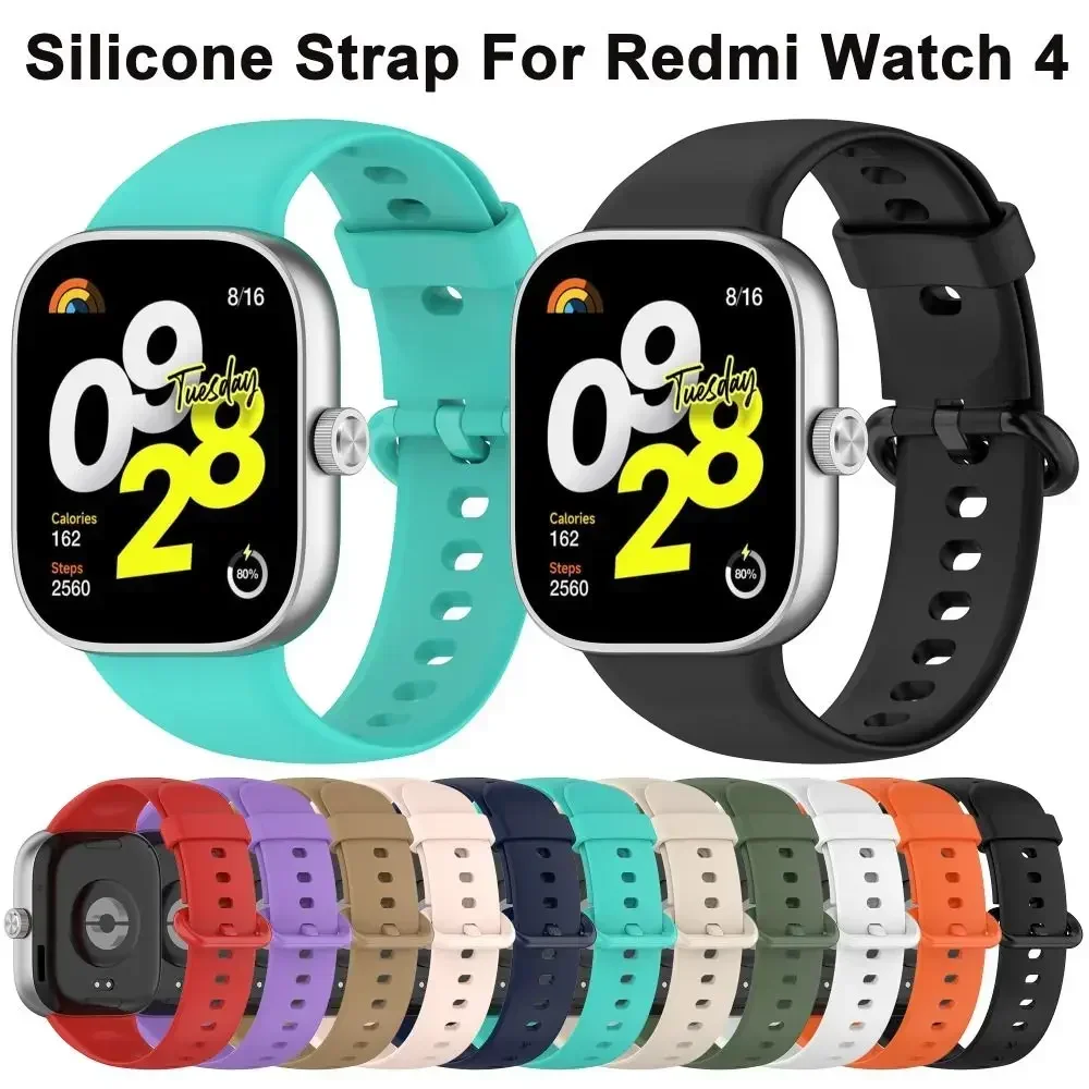 Silicone Strap For Redmi Watch 4 Sport Smart Watch Bracelet For Xiaomi Mi Band 8 Pro Redmi 4 Replacement WristBand Watchband