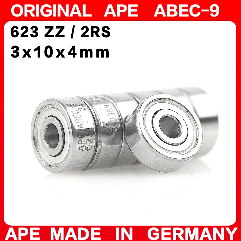 10-200PCS Germany ABEC-7 Bearing 623 ZZ 2RS 3*10*4 mm 623-2RS 623ZZ Z  RS LB LU - 2Z Miniature Precision Ball Bearings