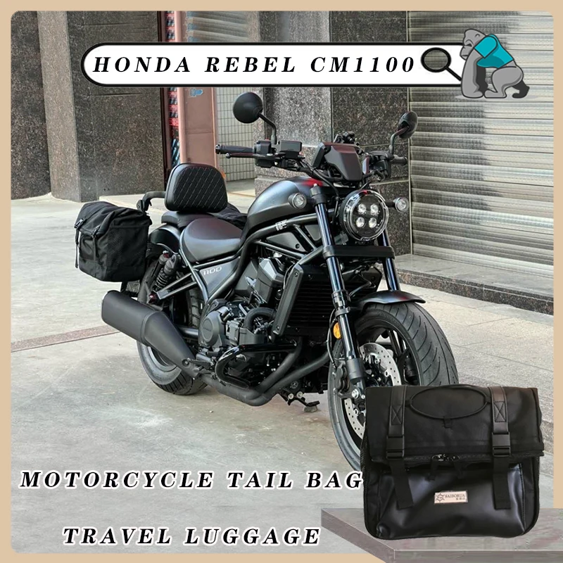 Motorcycle Tail Bag Travel Luggage Side Bags Moto Rack Trunk Back Seat Bag with Shoulder Straps Backpack For Honda Rebel CM1100