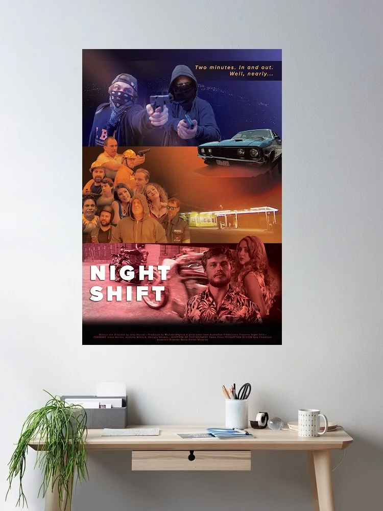 Night Shift Classic Movie, Art Print Canvas Poster, Living Room Decor, Home Wall Picture