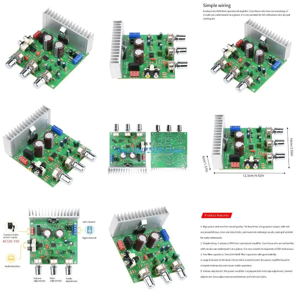 

Y2GD TDA7265 12-15 В Hi-Fi плата усилителя мощности 4558 2,0-канальный предусилитель плата усилителя мощности модуль усилителя