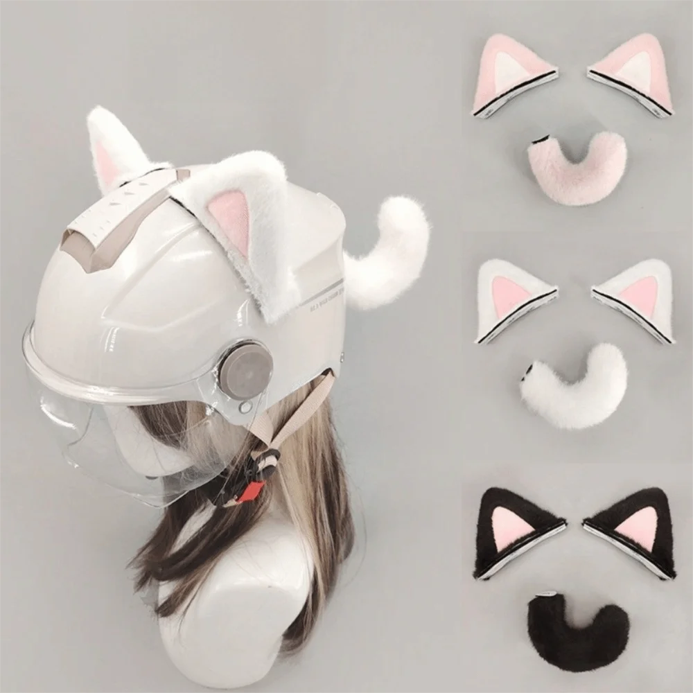 Soft Helmet Cat Ear Decoration Removable Reusable Helmet Accessory Lightweight Motorcycle Helmet Decoration Motorcycle Helmet