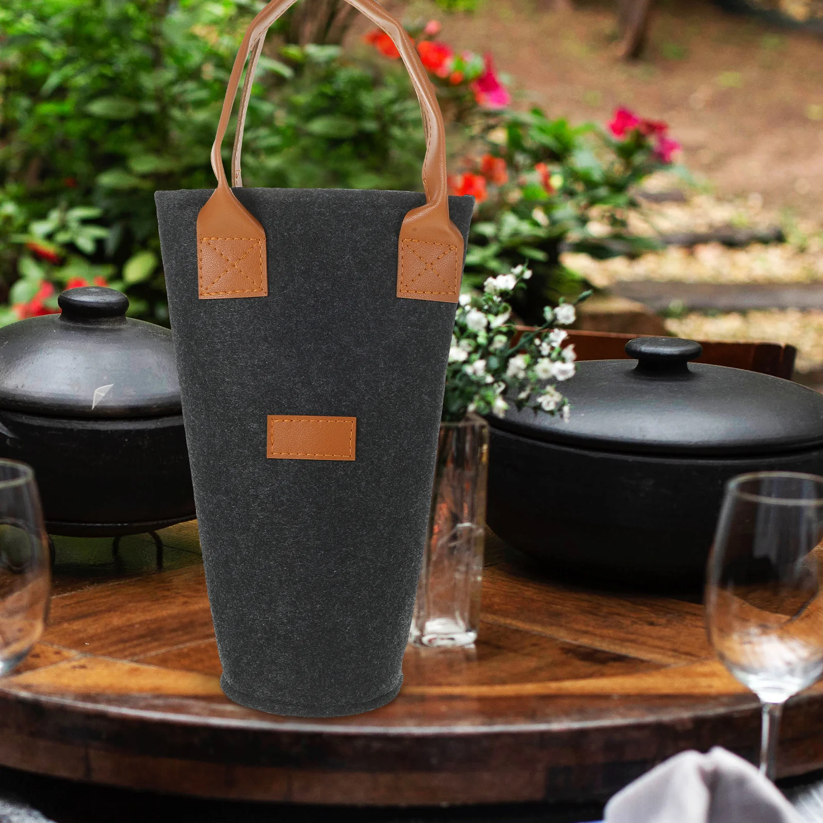 

2Pcs Decorative Wine Bag Portable Wine Bottle Tote Bag Reusable for Gift Storage Travel Party Beer Bottle Organizer