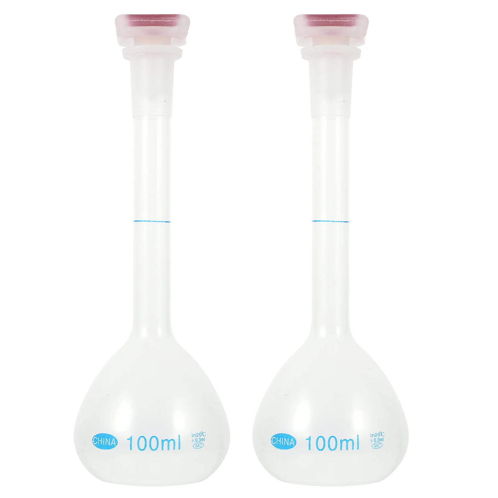 2 قطعة زجاجة سعة 100 مللي حاوية فارغة من البلاستيك المتين لتخزين السوائل قارورة حجمية متعددة الوظائف مختبر #1