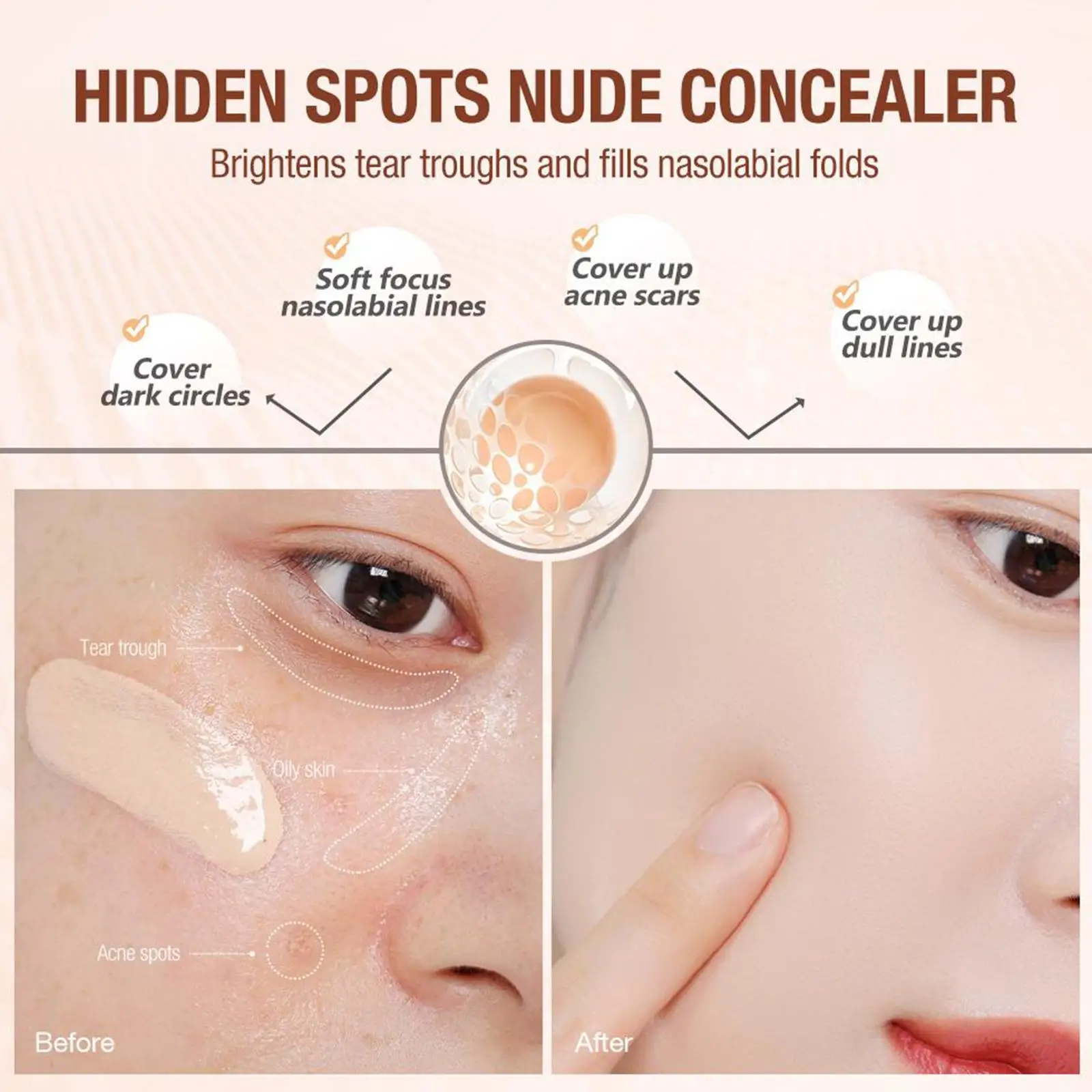 Fvo Red Ginseng Bird\'s Nest Polypeptide Skin-Nourishing Waterproof Foundation Face Long Control No Concealer Lasting Makeup Z4Q9