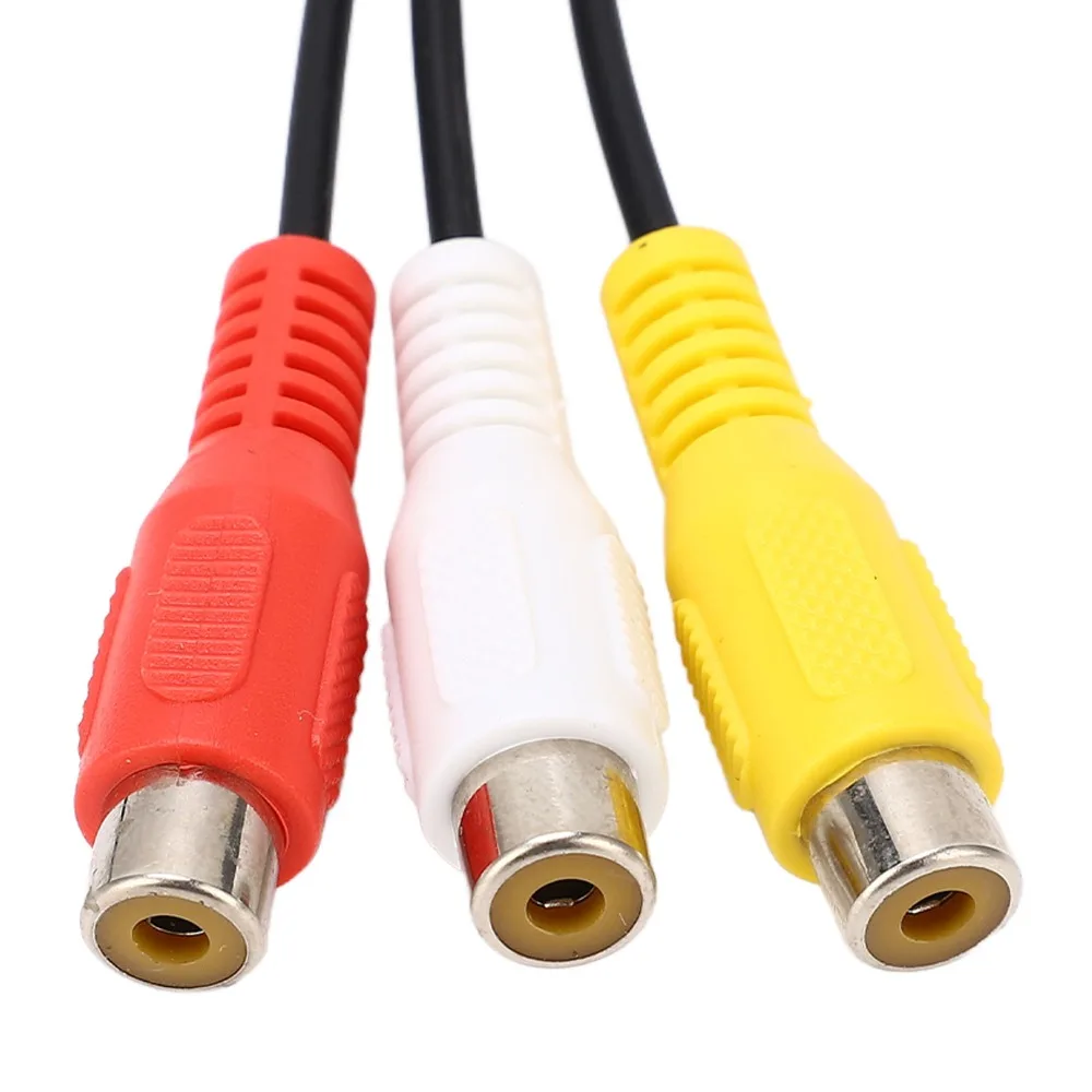 Mini DIN Mini DIN 7 Pin to 3RCA Cable Red Yellow White Flexible 7 Pin Male to 3RCA Female Cord 1.0ft Plug and Play