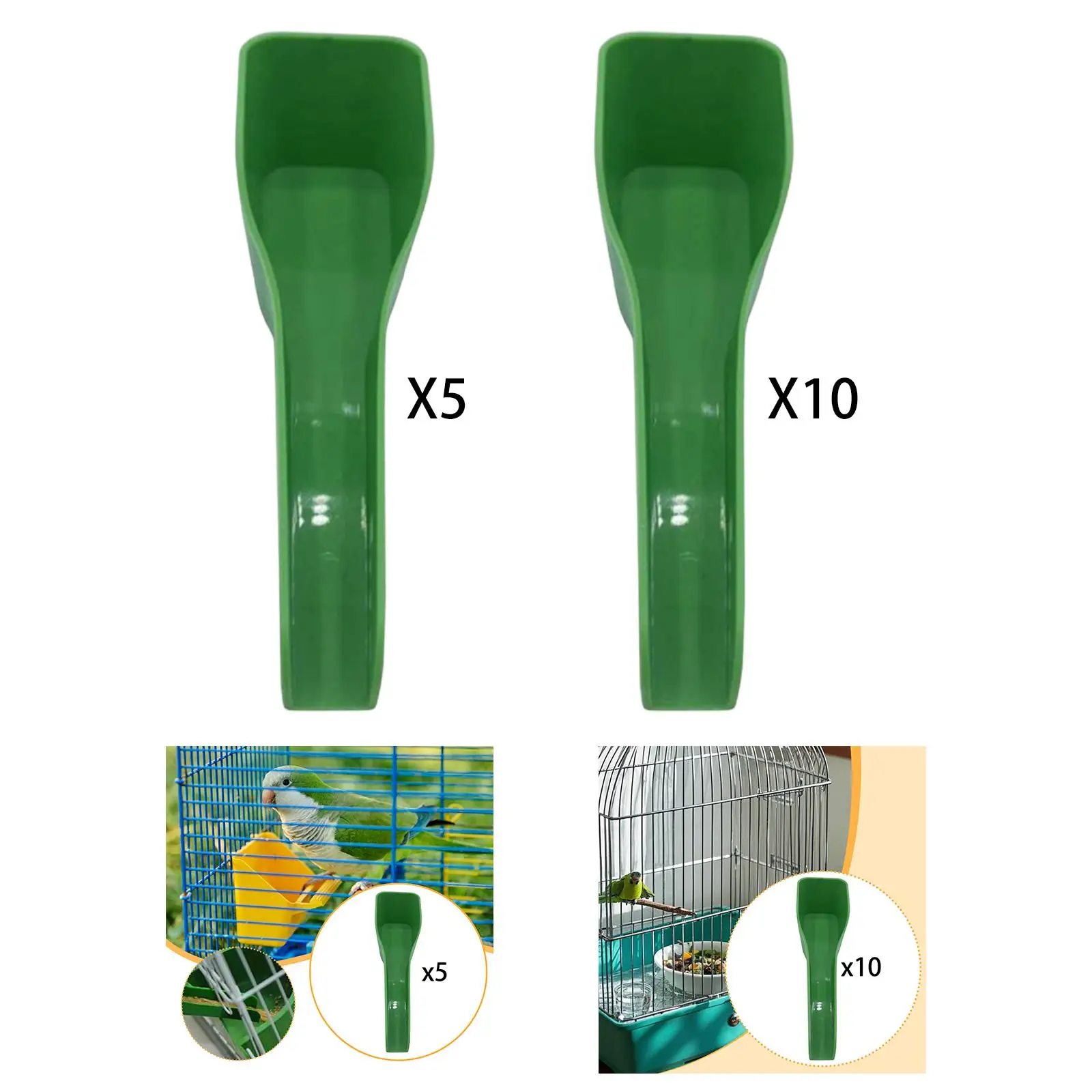 Colheres alimentares para pássaros, funil, colheres de alimentação para papagaio, pintinho, hamster, calopsita