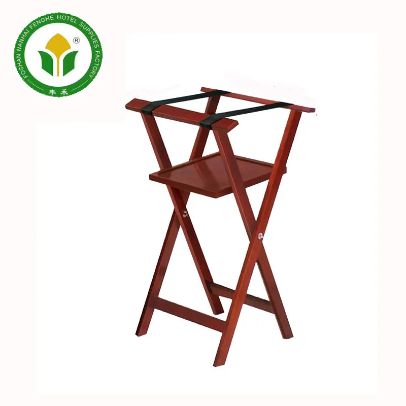 Cross-border Manufacturers Supply Folding Hotel Tray Racks, Rubber Wood Dining Racks, Hotel Racks, Luggage Racks