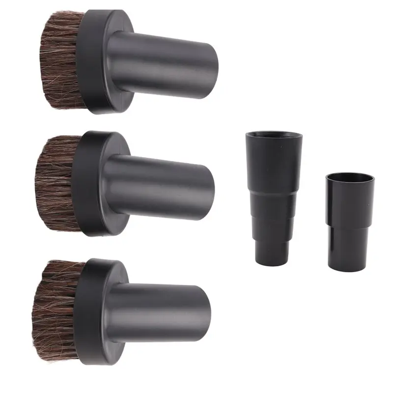 Round Horsehair Vacuum Dust Brush Attachment Compatible With Most Vacuum Cleaners With 1 1/4 Inch Or 1 3/8 Inch Hose-New