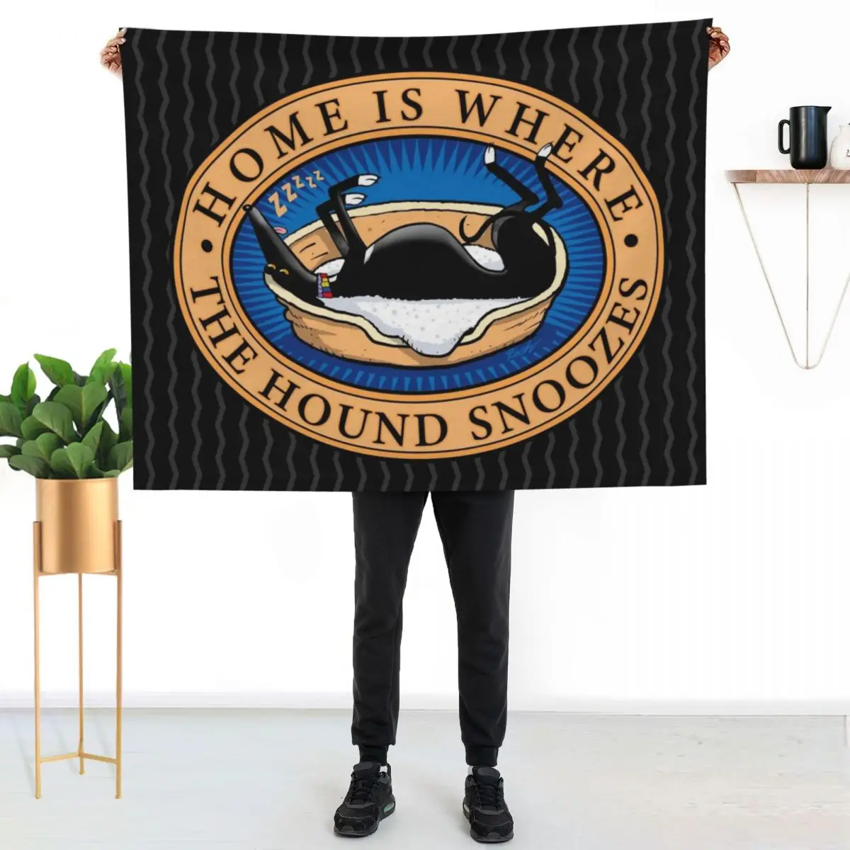 Home is where the Hound snoozes Throw Blanket sofa bed cosplay anime anime Decorative Beds for babies halloween Blankets