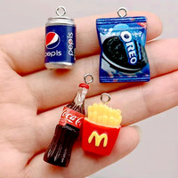 10 pieces 3D coke bottle resin charm pendant drink float DIY earrings jewelry accessories wholesale