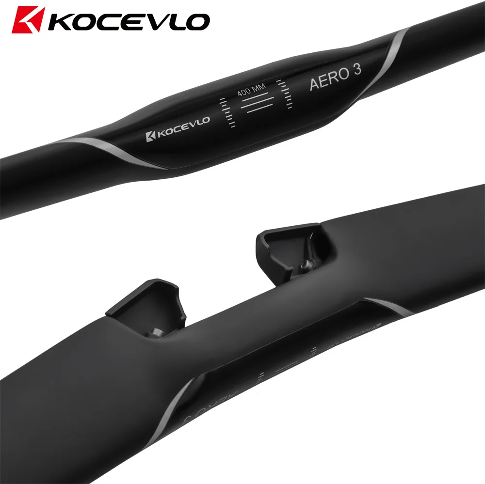 KOCEVLO carbon fiber bicycle Aero 3 handlebar Reduce resistance bent bar bike parts 380/400/420/440mm inner routing handlebar