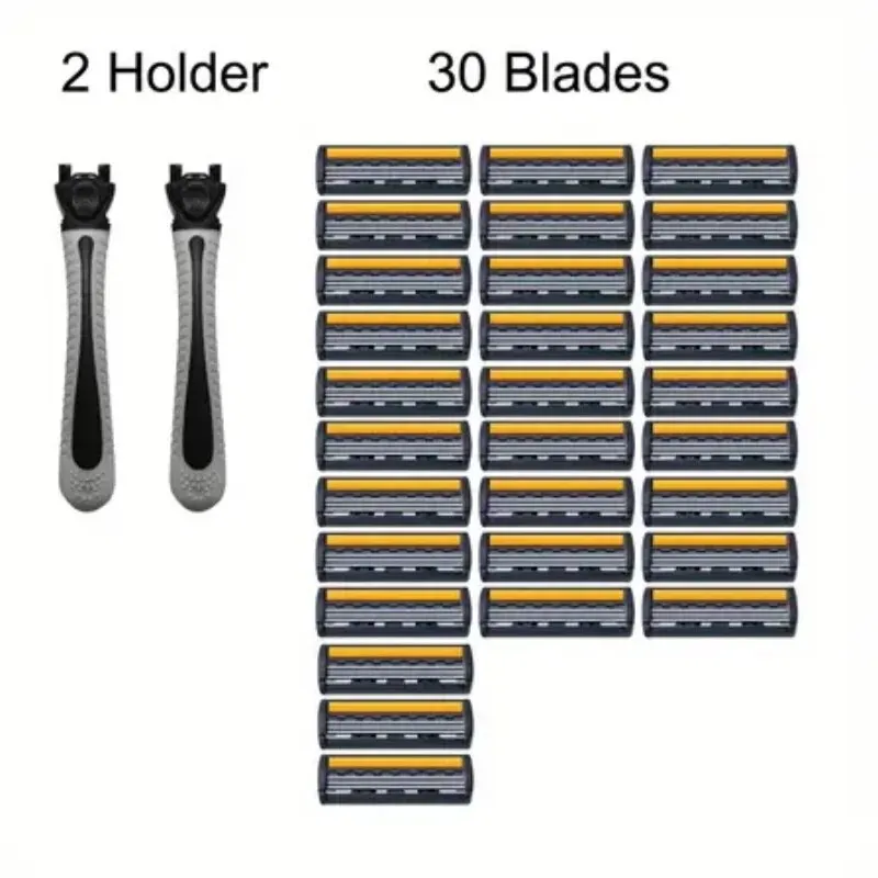 Blade Male Shaver Manual Three-layer 32pcs Razor Blade Head