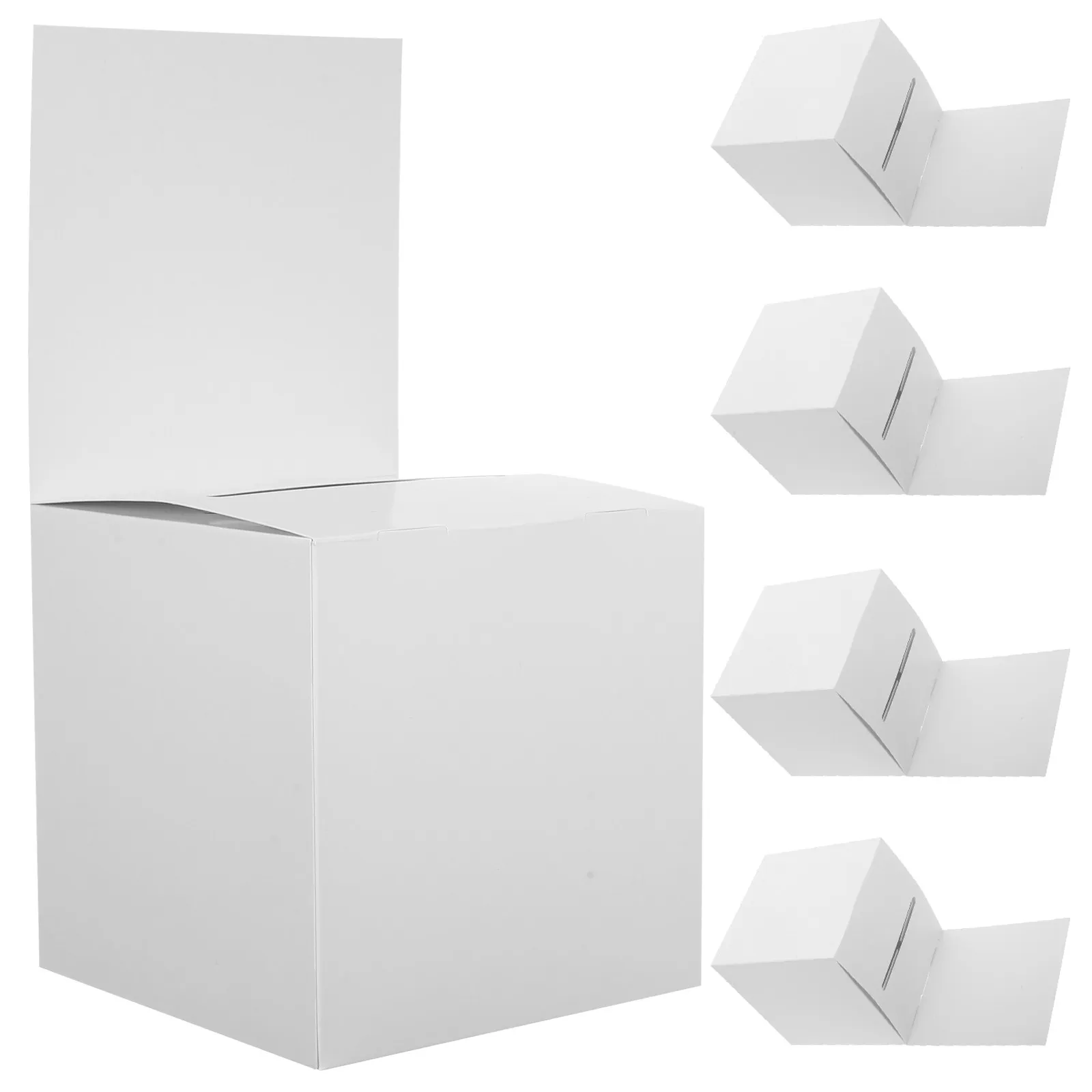 5Pcs White Voting Box with Detachable Sign Holder Foldable Ballot Box for Events Fundraising Charity Suggestion Complaint
