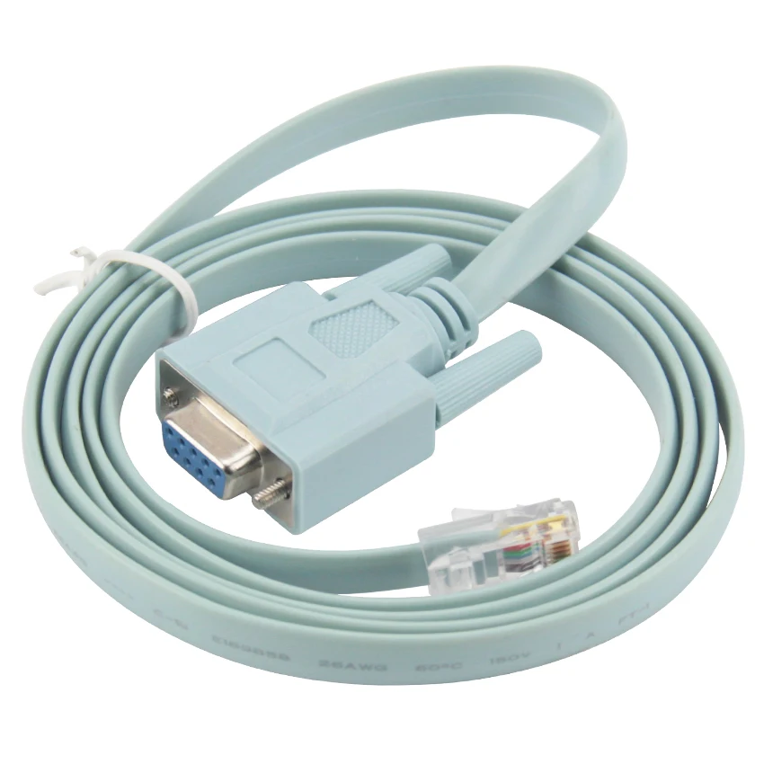 100pcs Blue 1.5m USB Console Cable RJ45 Cat5 Ethernet To RS232 DB9 COM Port Serial Female Routers Network Adapter Cables