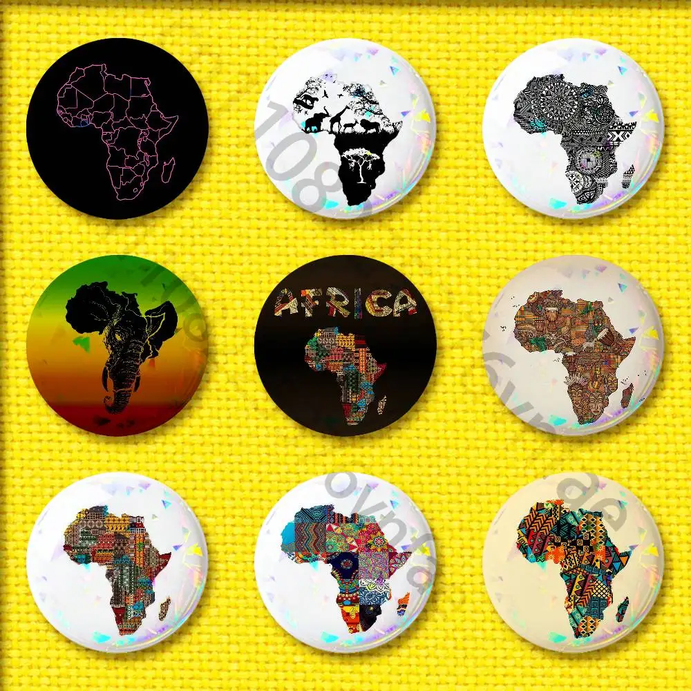 

Africa Map ART Badge For 32mm 25mm 44mm 75mm 58mm Round Pin Brooch Insignia Cover Decoration