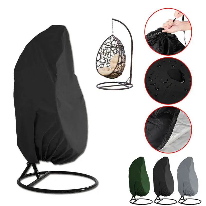 Outdoor Swing Hanging Chair Dust Cover Waterproof Protector With Zipper Protective Case Outdoor Hanging Egg Chair Cover