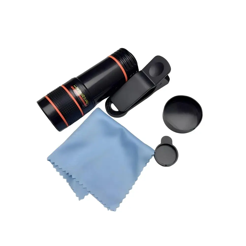 1 pz teleobiettivo obiettivo per fotocamera per telefono cellulare obiettivo telescopico 12X, clip universale su obiettivo per fotocamera per telefono cellulare con messa a fuoco telescopica