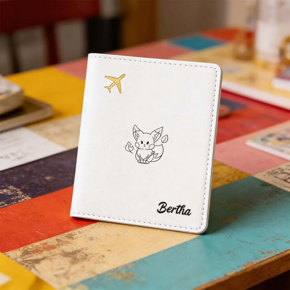 

Персонализированная обложка для паспорта с именем, кожаный кошелек для паспорта с отделением для карт, незабываемый подарок для путешествий, 1 шт.