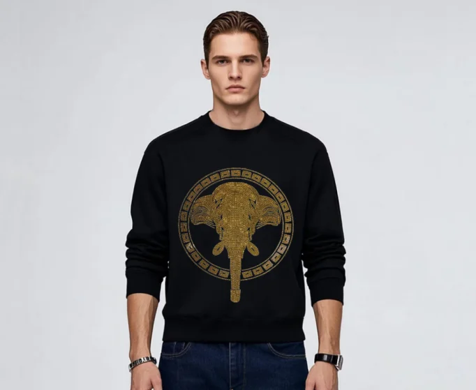 

Men Designer Rhinestone Fashion Clothes Mens pullover Sweatshirt Hip Hop top tees S- 4XL
