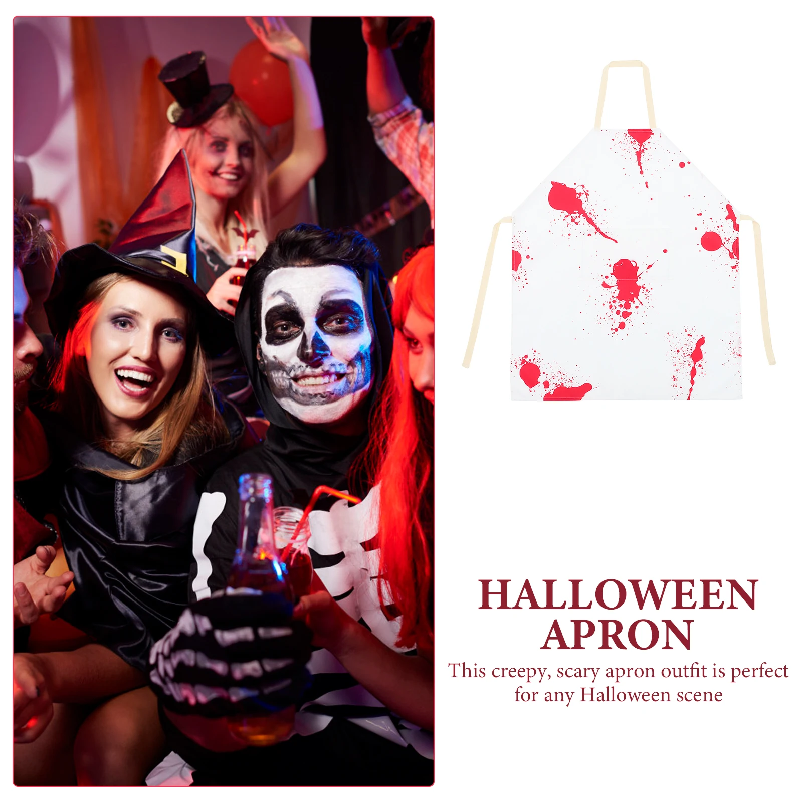 

Halloween Bloody Apron Horror Costume Party Decor Wear-Resistant Reusable Scary Kitchen Cooking Apron For Cosplay Stage