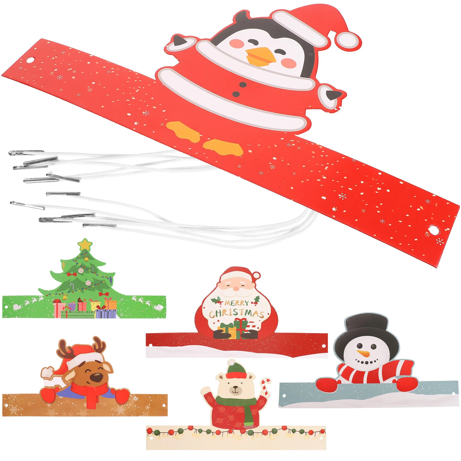 

6 Pcs Paper Hat Christmas Fold Hats Funny Festival Party Headwear Accessories Bulk Man