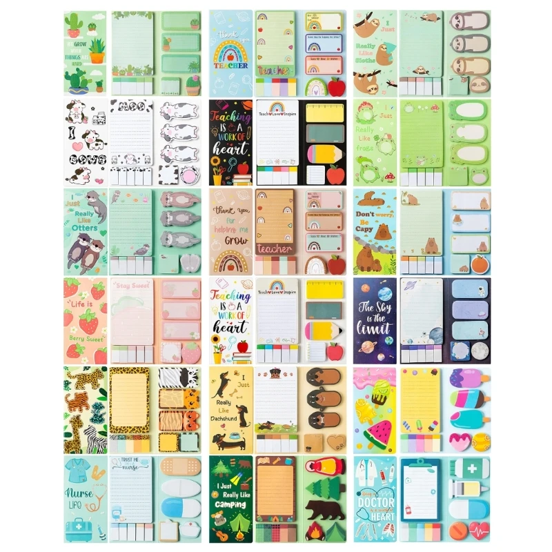 

Sheets Cartoon Sticky Notes Index Tabs Self-Adhesive Note Reminder on Notebook Planner Fridges Calendar Computer Mug