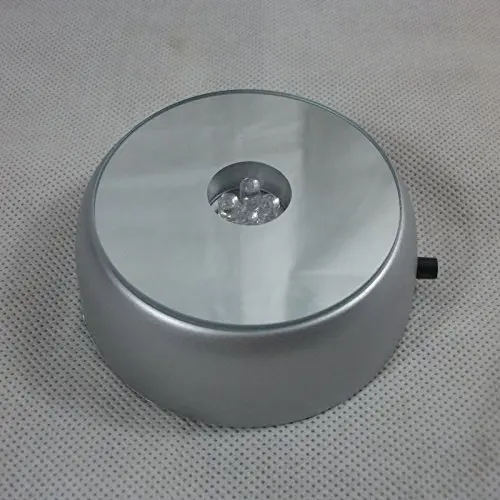 Luminous Base Light Colorful Round Stand Base for Cocktail Crystal Glass Transparent Objects Display 4 LED White Light Dropship