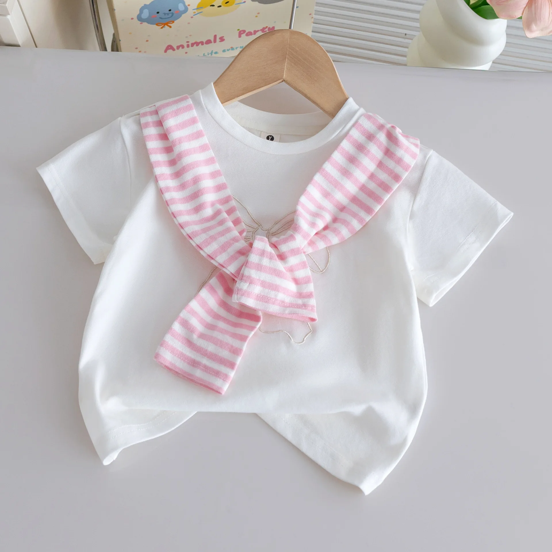 

Girls T-shirts Summer 2025 Children's Clothes Cotton Tops For Baby Girl Casual Outerwear Kids Sports Outfits Toddler T-shirt 6Y