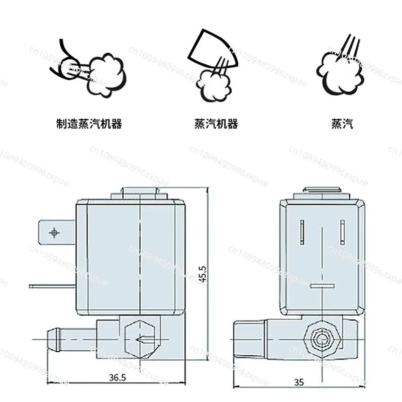 Detalhe 3 de Válvula solenoide 220V Solenoid Valve High Temperature Micro Water Pump for Ironing Machine Electric Iron Accessories Água e vapor