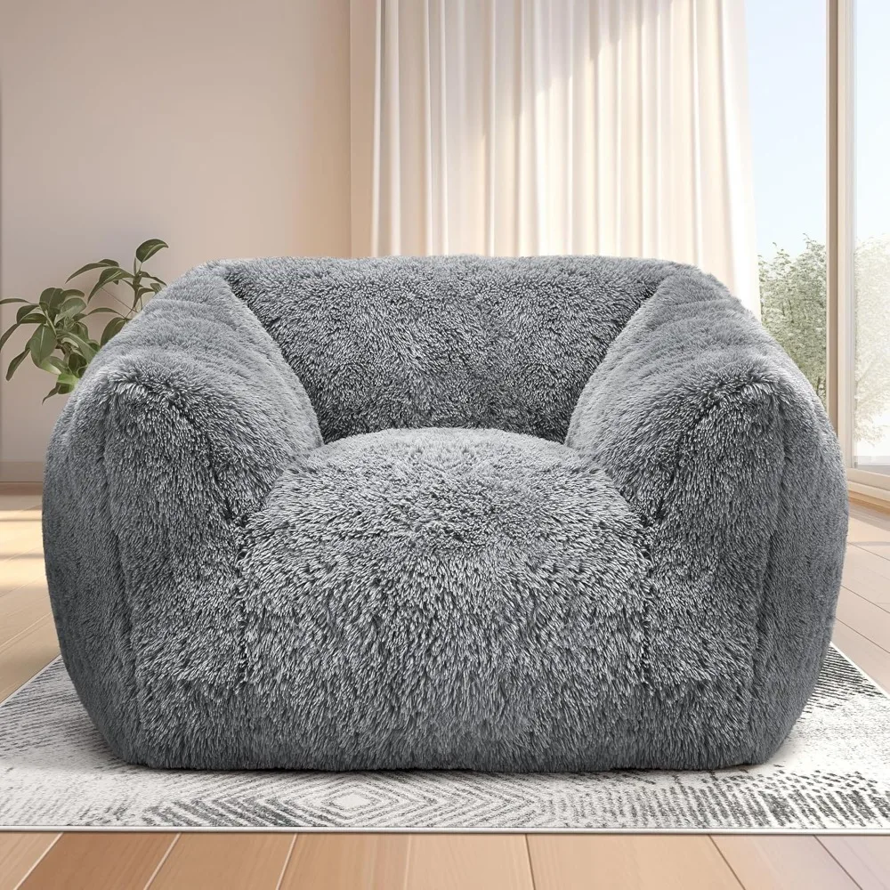 Bean Bag Chair.Giant Bean Bag Chair for Adults,Large Bean Bag Sofa with Armrests&Stuffed Memory Foam,Big BeanBags with Filler