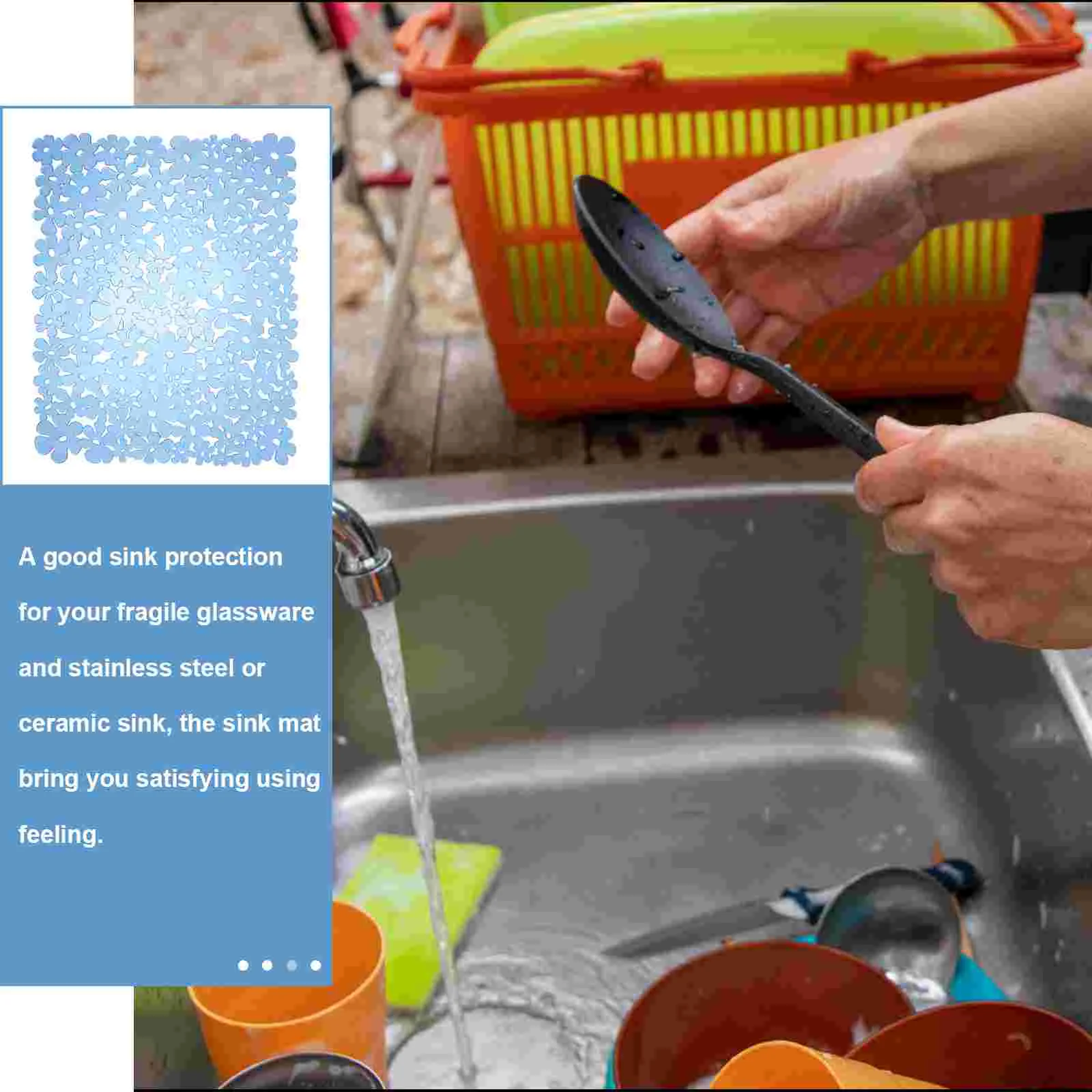 Sink Mat PVC Mats for Kitchen Counter Drying Countertop Dish Drainer Dishes