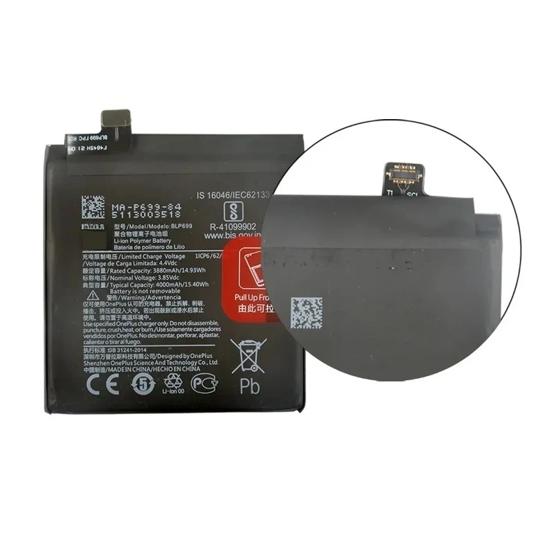 For OnePlus 7 Pro OnePlus 7 Plus Latest Production Phone BLP699 4000mAh Replacement Battery 2PCS