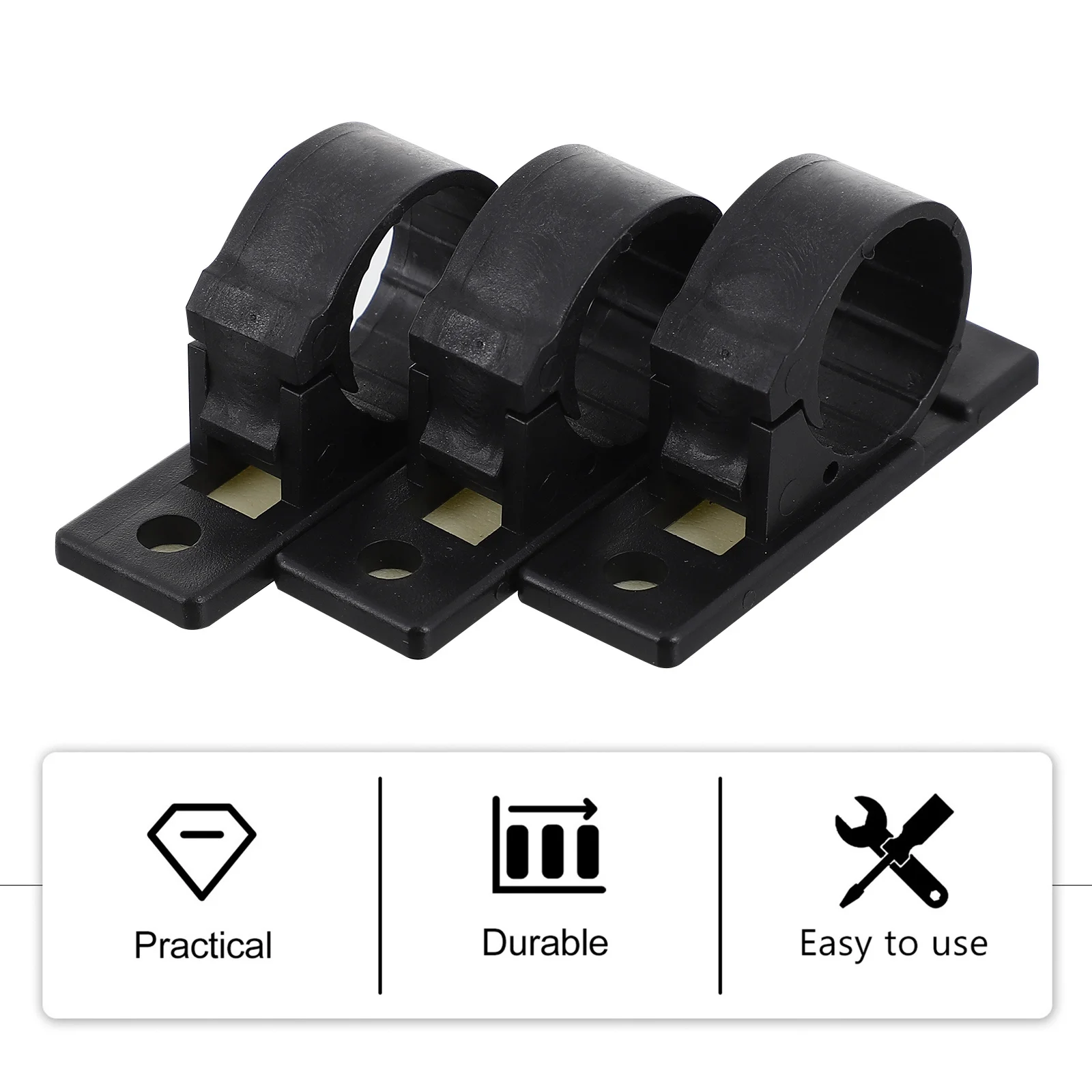 

20pcs Back Adhesive Cable Clips High-Grade Plastic Self-Adhesive Cord Organizers For Home Cable Fixation Wire Management Clip