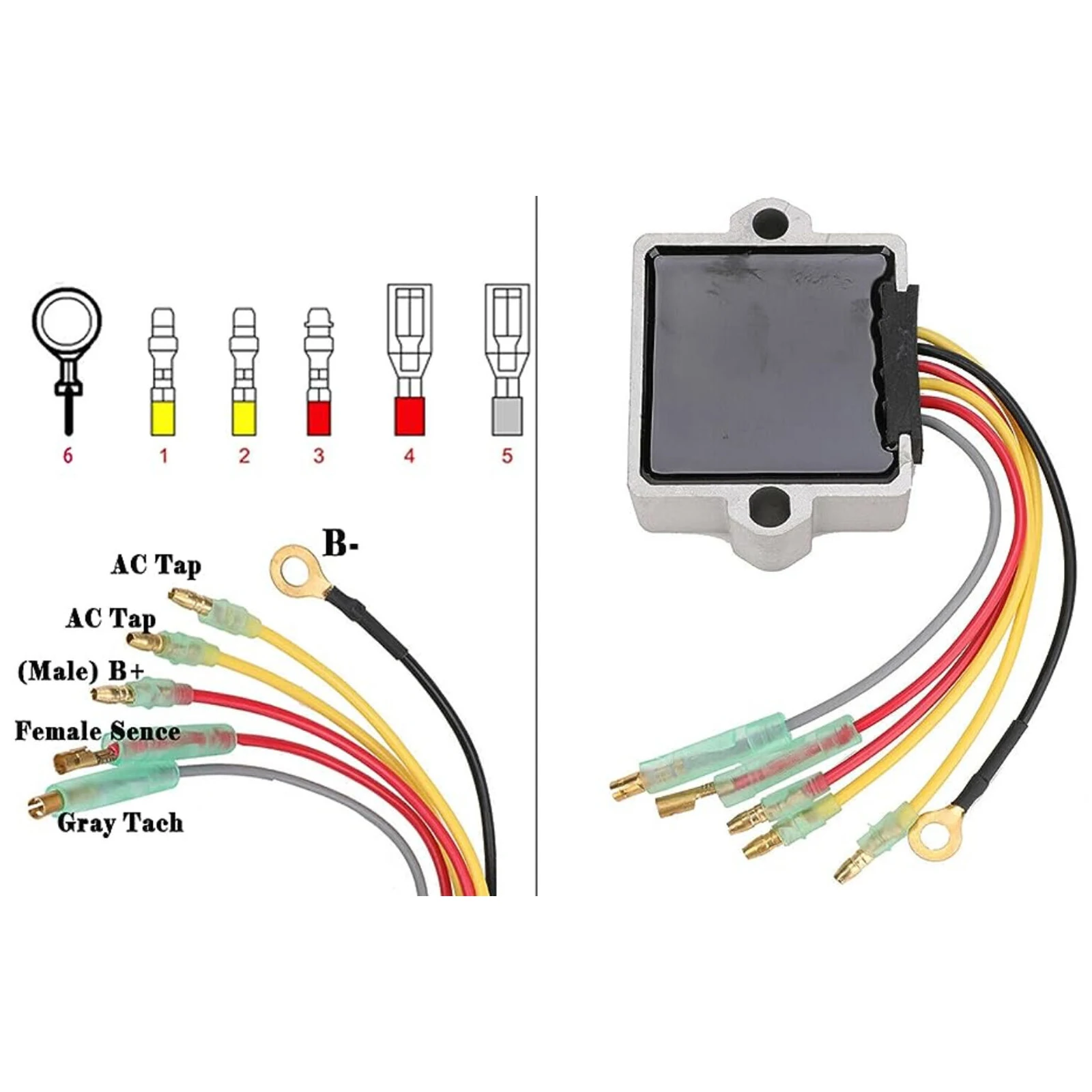 12V 6 Wires Voltage Regulator Rectifier For Mercury Mariner Outboard  830179-2 815279-3 815279-5 883072T 815279T 830179T 854515