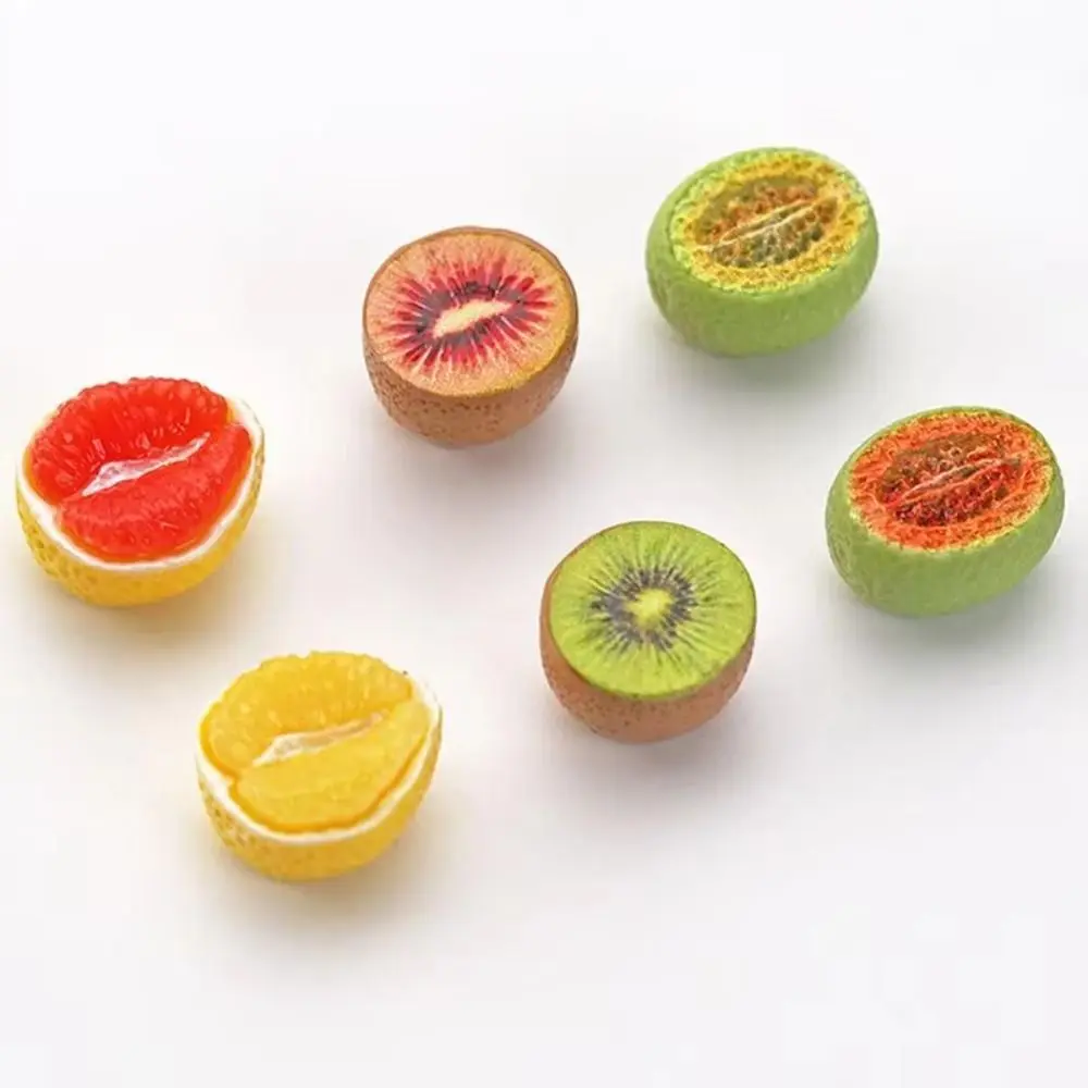 20PCS Resin Mini Fruit Models Half Cut Lightweight Fruit Half Cut Models DIY Craft Kit Mini Size Simulated Fruit Charm