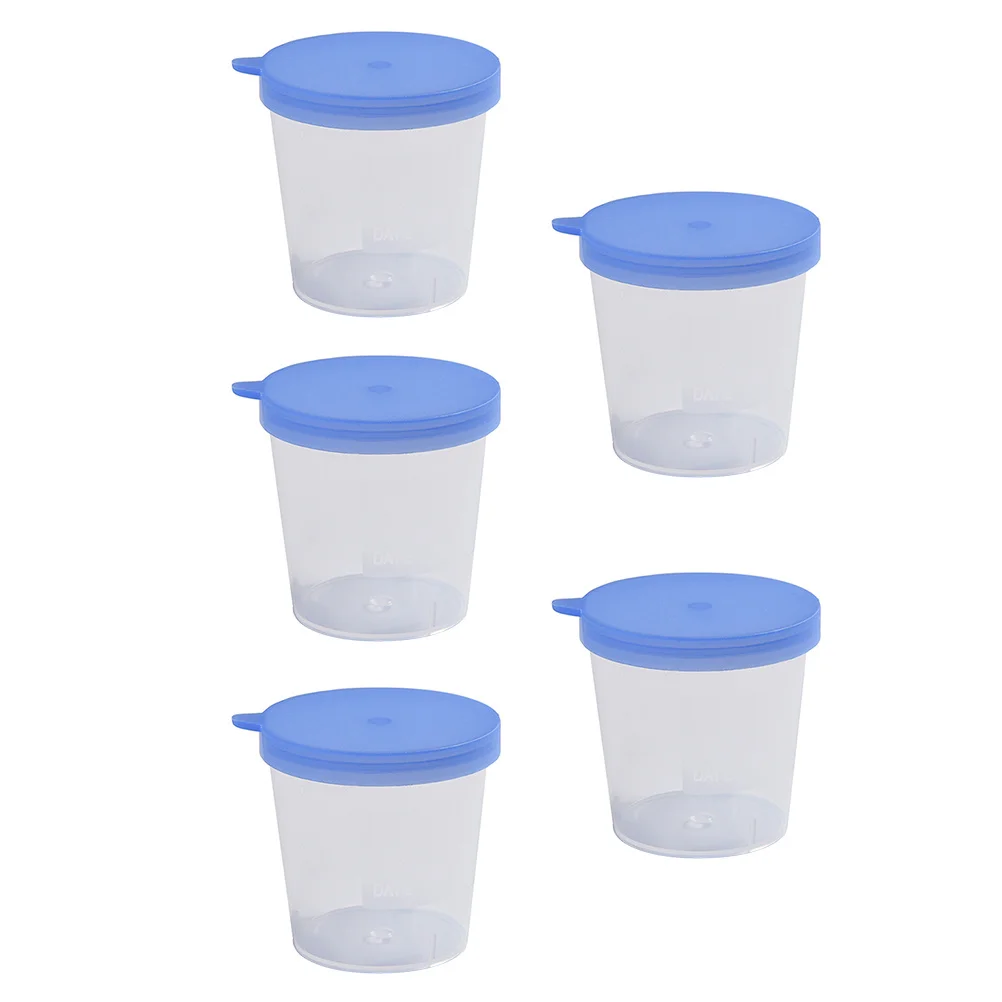 

5Pcs Disposable Urine Sample Cups with Lid Medical Specimen Containers for Hospital Testing Plastic Urine Cups