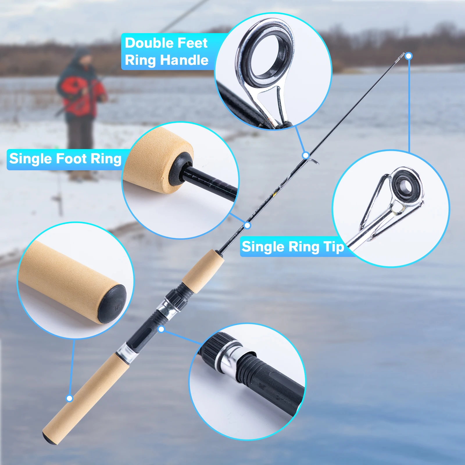 Удочка Goture 55/65 см для зим – обзор и цена Fishing Rod Ice
