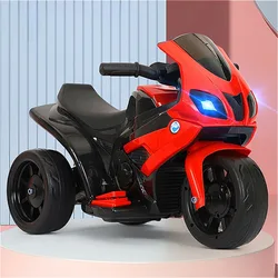 Kids Electric Motorcycle 3 Wheels Rechargeable Motorcycle with LED Light & Music Anti-rollover Super Load-bearing Gifts for Boys