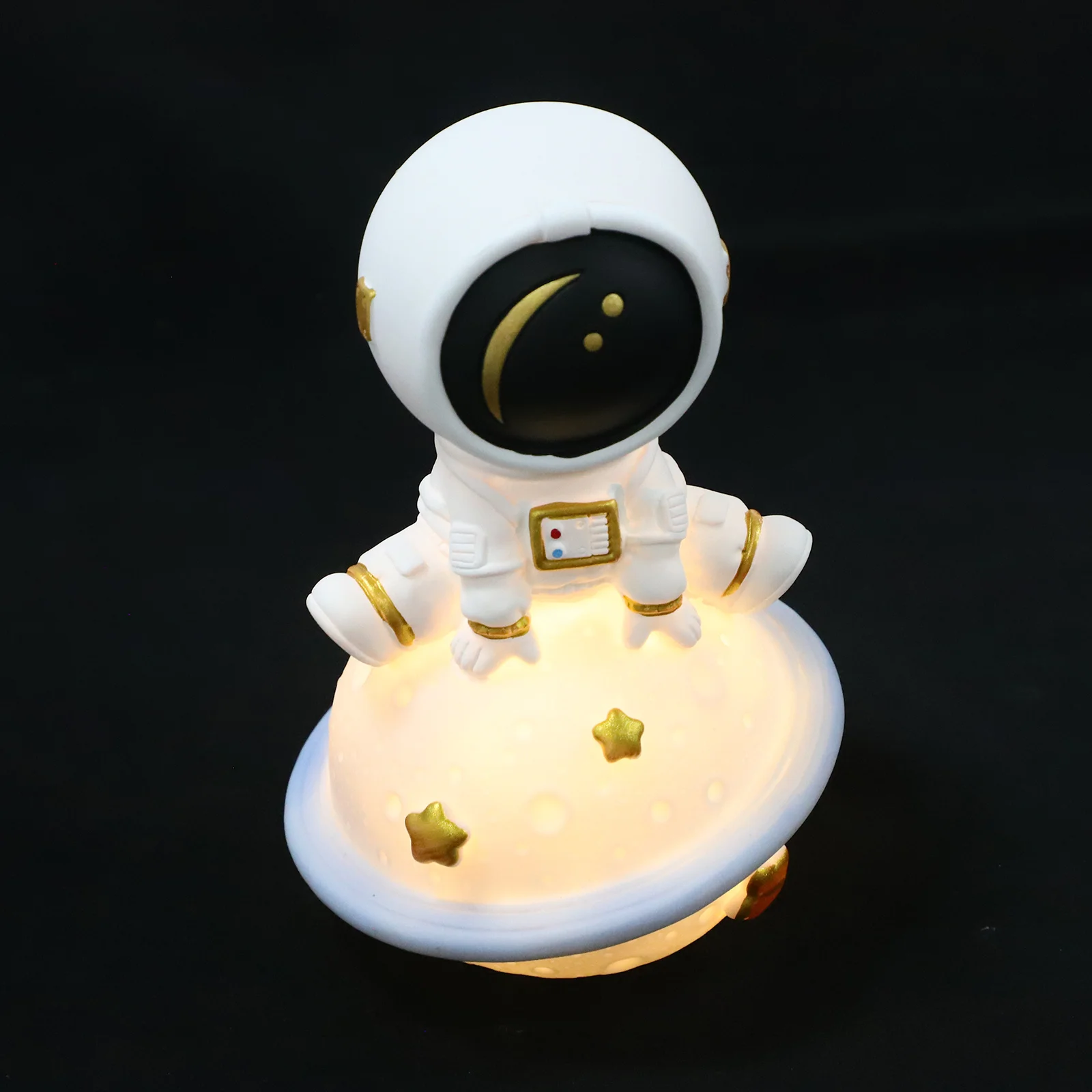 Lampu Bulan Astronot Lampu Malam Resin Kecil Lampu Malam Kreatif untuk Kamar Tidur Hiasan Meja Dekorasi