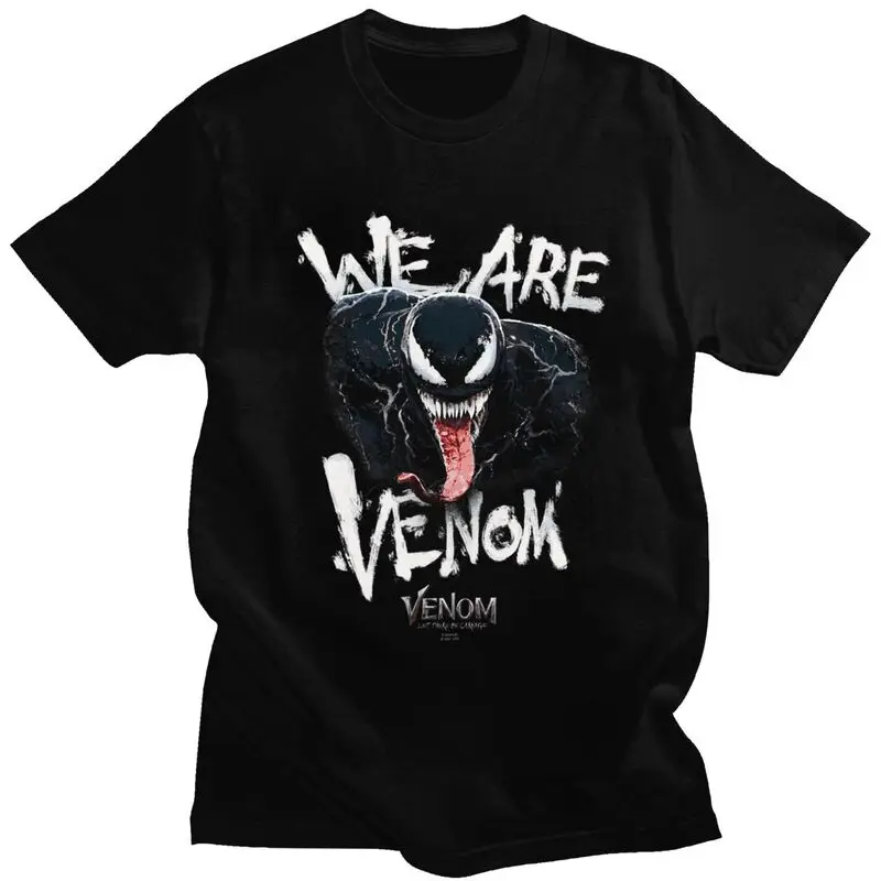 Male Venom We Are Hungry T Shirt Short Sleeves Cotton Tshirts Classic T-shirt Printed Tee Plus Size Apparel